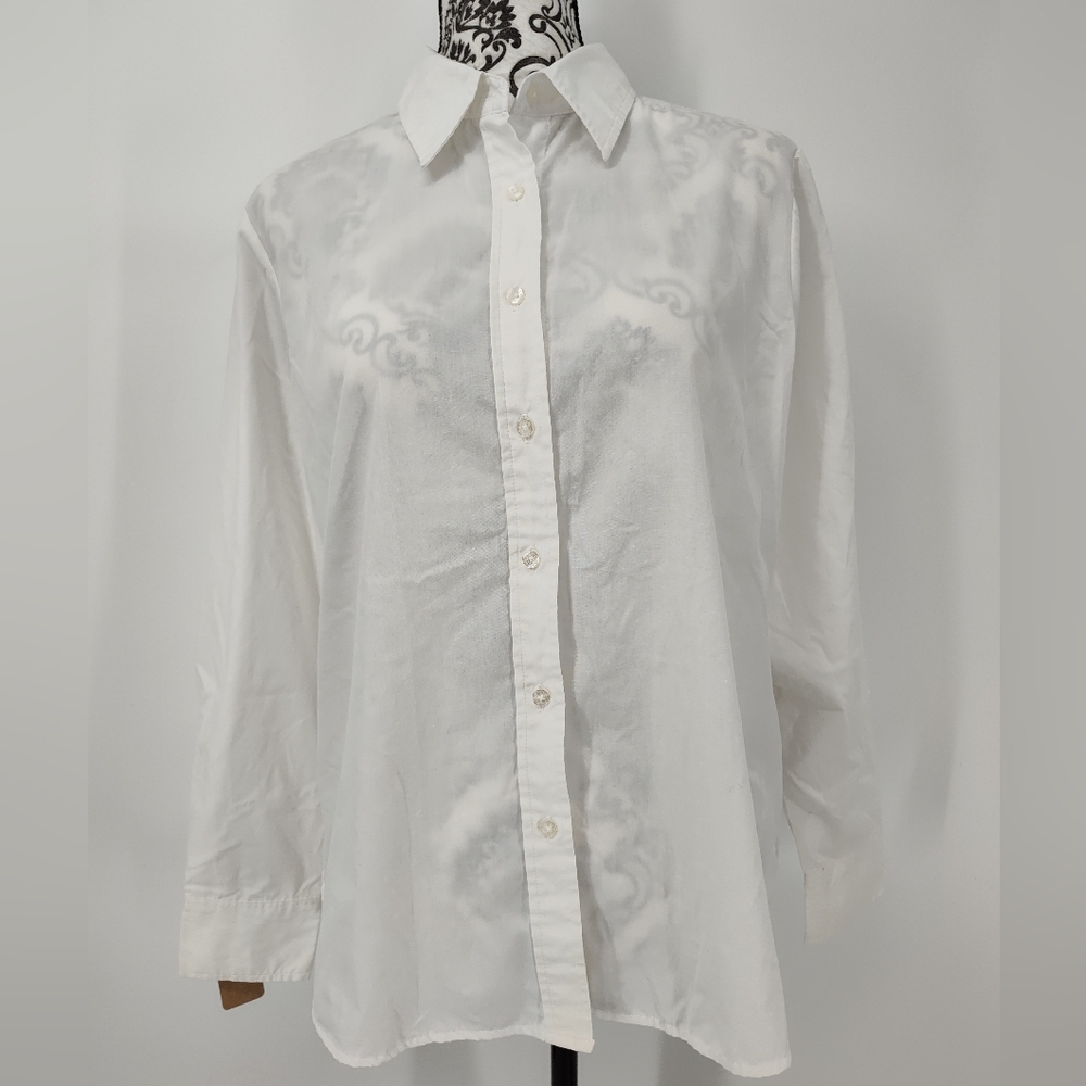 White Stag Women's White Button Down Shirt Size X Large